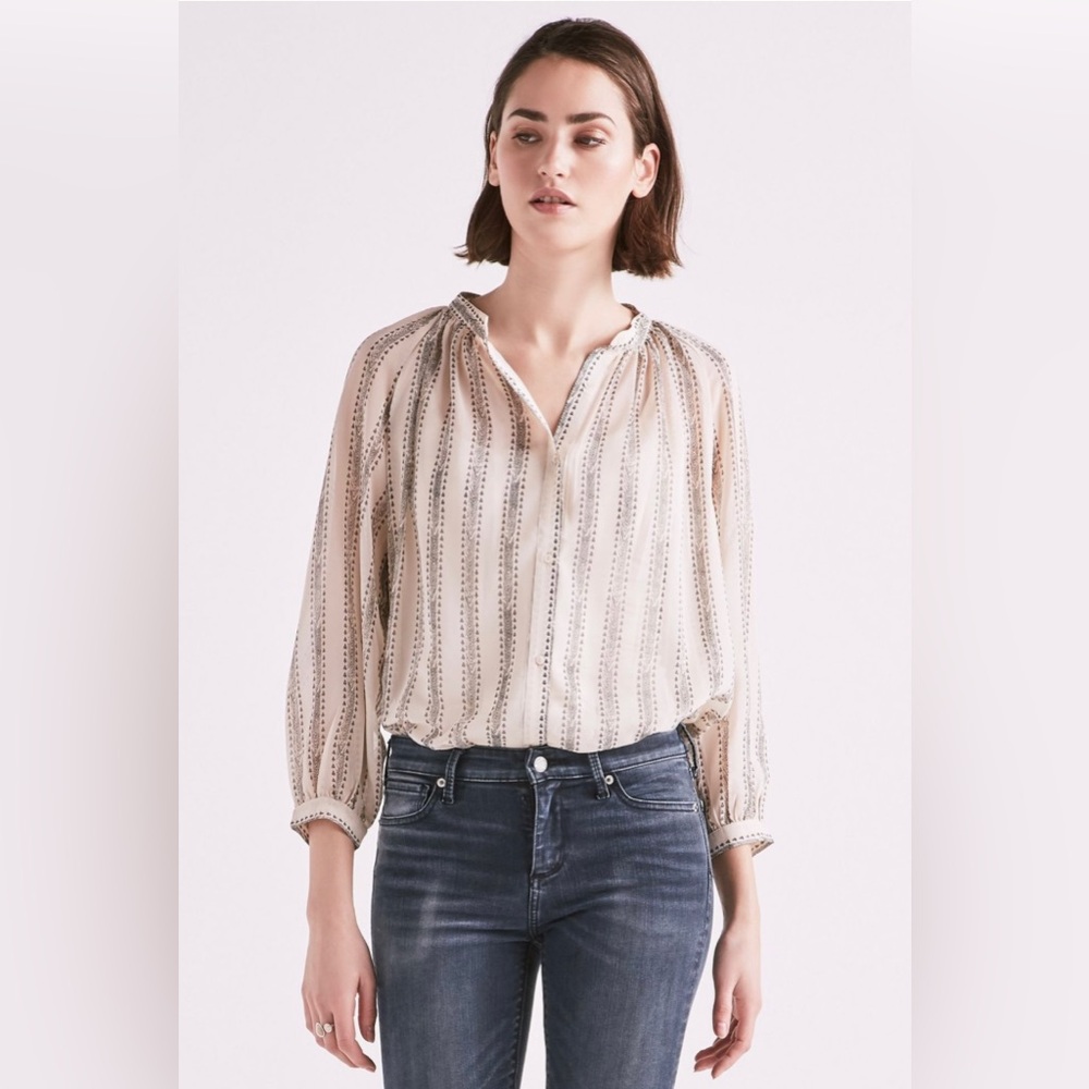 Brand New Lucky 🍀 Brand Geo Stripe Poet Blouse